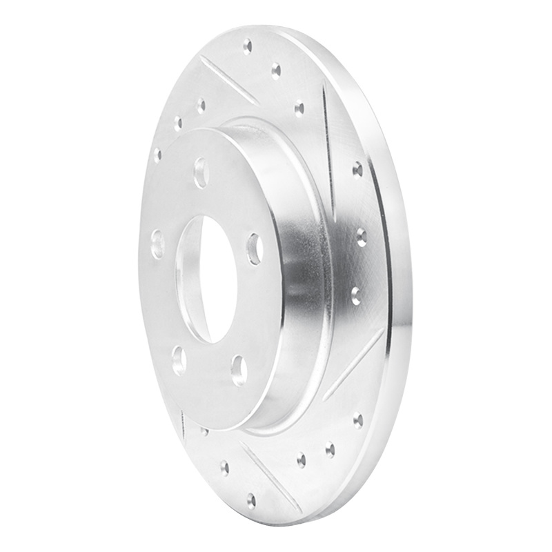 Ford Taurus SHO Brake Rotor (1) - Rear Right - R1 Concepts - Drilled & Slotted - Silver - `93-`05